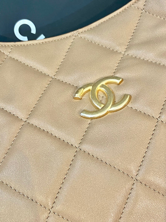CHL -  CC QUILTED LAMBSKIN HOBO BAG