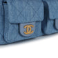 CHANEL LARGE CARGO QUILTED WASHED DENIM HOBO BAG