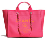CHANEL DEAUVILLE MIXED FABRIC LARGE TOTE