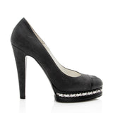 Chanel Leather CC Cap Toe Chain Platform Pumps - Size 11 / 41 (SHF-19331)