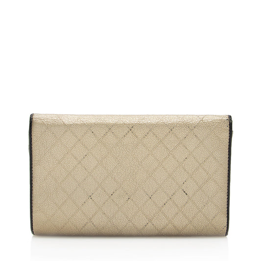 Chanel Metallic Calfskin Flap Wallet (SHF-19801)