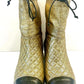 CHANEL CC QUILTED METALLIC GOLD LEATHER ANKLE BOOTS
