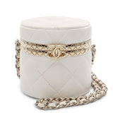 Chanel Mini Matelasse Lambskin Round Vanity Case