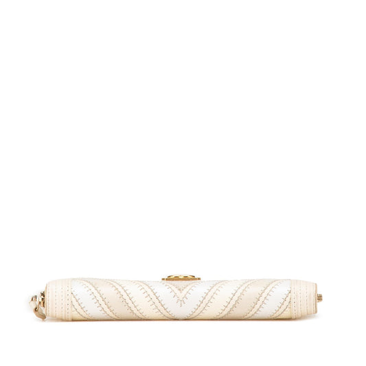 Chanel Mixed Leather Chevron Boy Zip Around Wallet