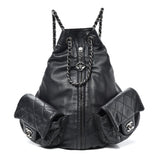 CHANEL MULTI POCKETS CALFSKIN LEATHER BACKPACK
