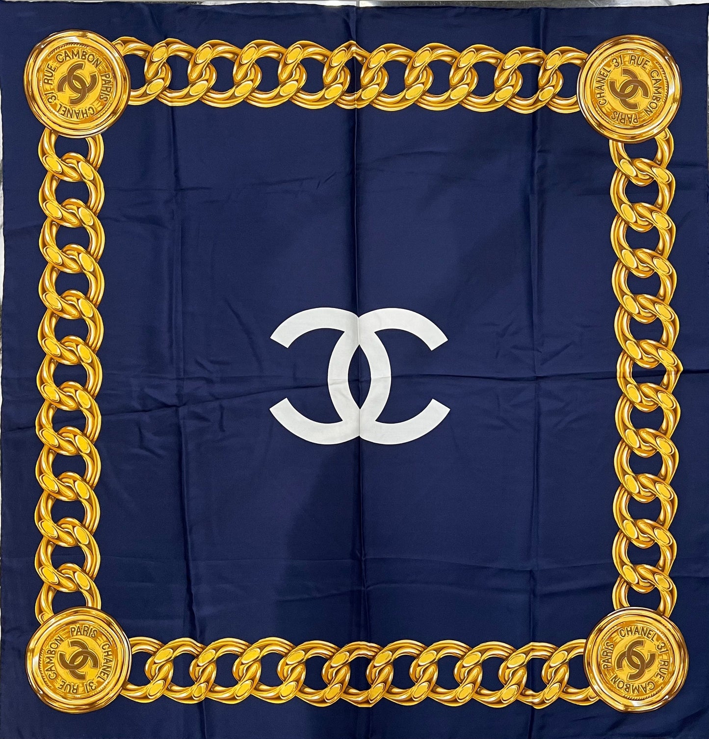 CHANEL PARIS 31 RUE CAMBON CC SILK SCARF
