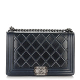 CHANEL PARIS SALZBURG CALFSKIN EMBOSSED BOY FLAP BAG