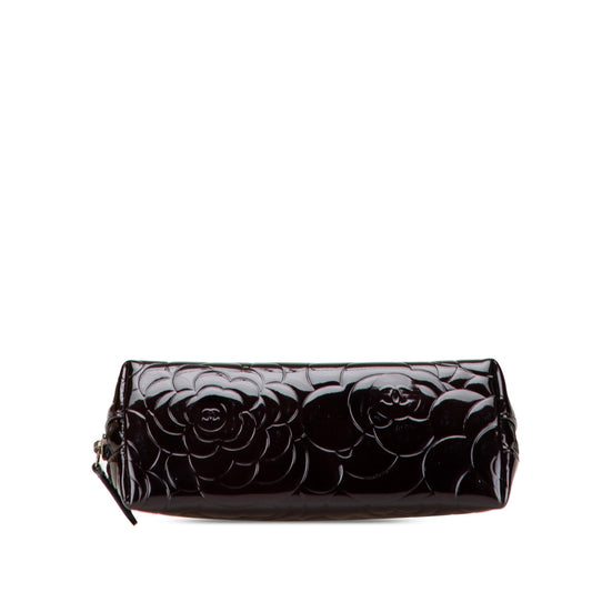 Chanel Patent Camellia Cosmetic Pouch