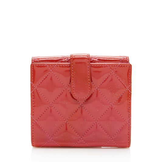Chanel Patent Leather Compact French Wallet - FINAL SALE (SHF-18986)