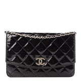 Chanel Quilted Patent Wallet on Chain WOC