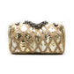 CHANEL METALLIC GOLD PYTHIN CROCHET FLAP BAG
