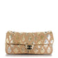 CHANEL METALLIC GOLD PYTHIN CROCHET FLAP BAG