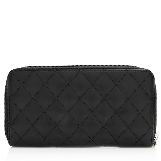 Chanel Quilted Lambskin Ligne Cambon Zip Wallet (SHF-20078)