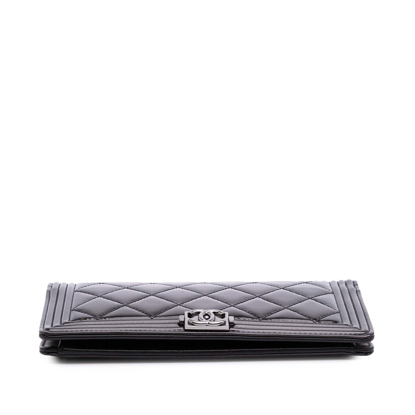 Chanel Quilted Patent Boy Long Wallet