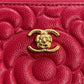 CHANEL CC CAMELLIA EMBOSSED LEATHER ZIPPY WALLET