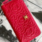 CHANEL CC CAMELLIA EMBOSSED LEATHER ZIPPY WALLET