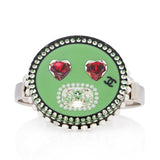 Chanel Resin Crystal Pearl Emoji CC Hinged Bracelet (SHF-U88N9H)