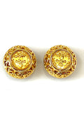 CHANEL RUBCAMEL PARIS 1980'S LOGO CLIP ON EARRINGS