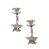 Chanel   Ruthenium Resin CC Star Drop Clip On Earrings