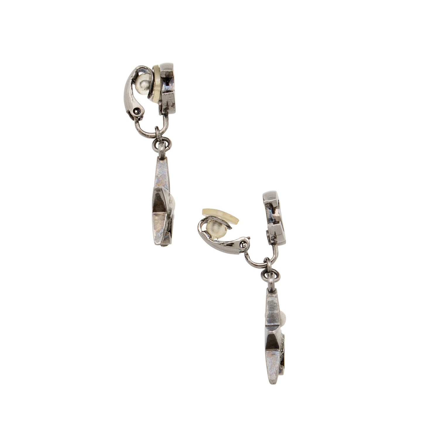 Chanel   Ruthenium Resin CC Star Drop Clip On Earrings