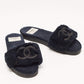 CHANEL CC SHEARLING SLIDE FLAT MULES