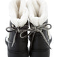 Chanel CC Leather Shearling-Trimmed Ankle Booties