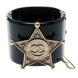 CHANEL SHERIFF STAR WIDE CUFF BRACELET