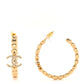 CHANEL STRASS CC CRYSTAL HEART HOOP EARRINGS