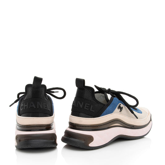 Chanel Suede Mesh CC Cap Toe Sneakers - Size 10 / 40
