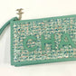 CHANEL TWEED LAMBSKIN  PVC POUCH CLUTCH BAG