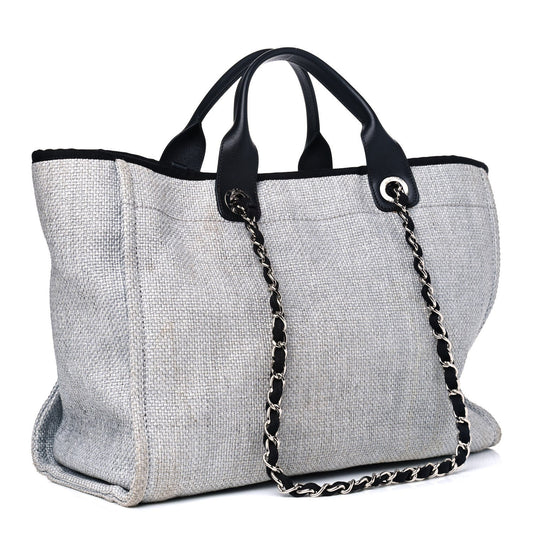 Chanel Woven Straw Raffia Medium Deauville Tote