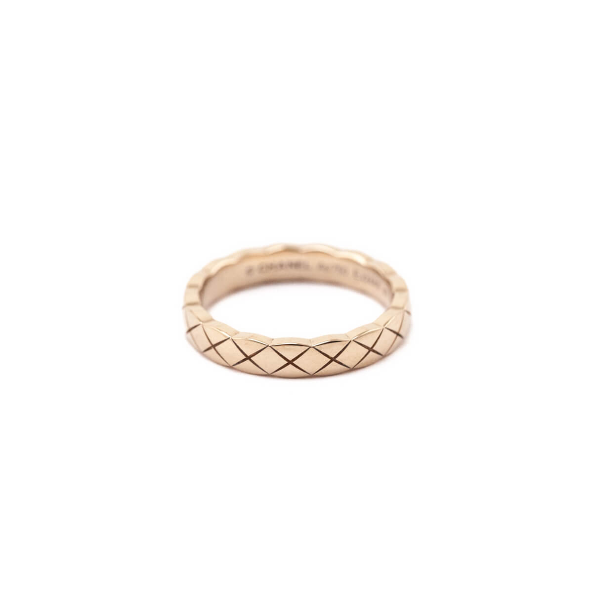 Chanel 18K Beige Gold Mini Coco Crush Ring Size 4.5
