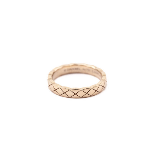 Chanel 18K Beige Gold Mini Coco Crush Ring Size 4.5