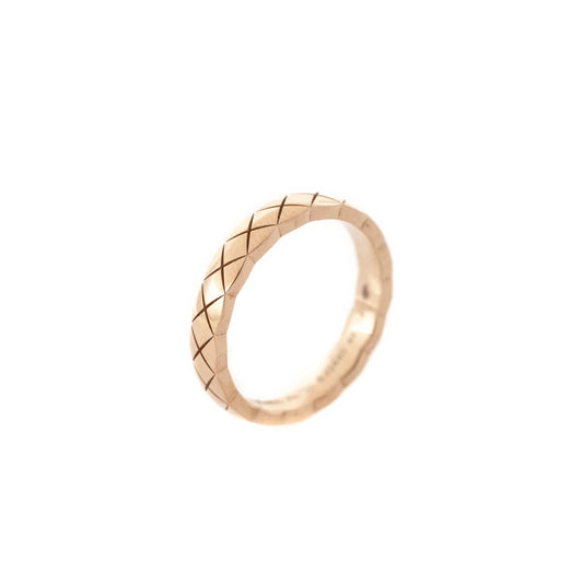Chanel 18K Beige Gold Mini Coco Crush Ring Size 4.5