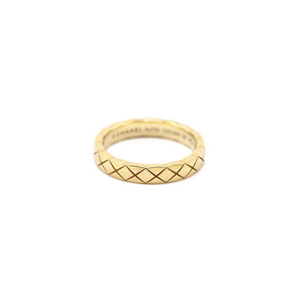 Chanel 18K Yellow Gold Mini Coco Crush Ring Size 4