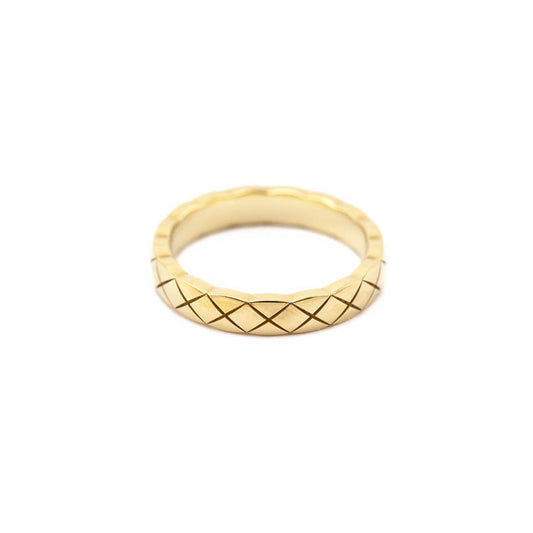 Chanel 18K Yellow Gold Mini Coco Crush Ring Size 4