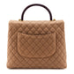 Chanel Beige Caviar & Lizard Quilted Large Coco Handle Flap Bag