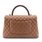 Chanel Beige Caviar & Lizard Quilted Medium Coco Handle Flap Bag