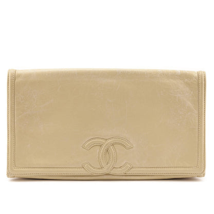 Chanel Beige Lambskin   CC Clutch