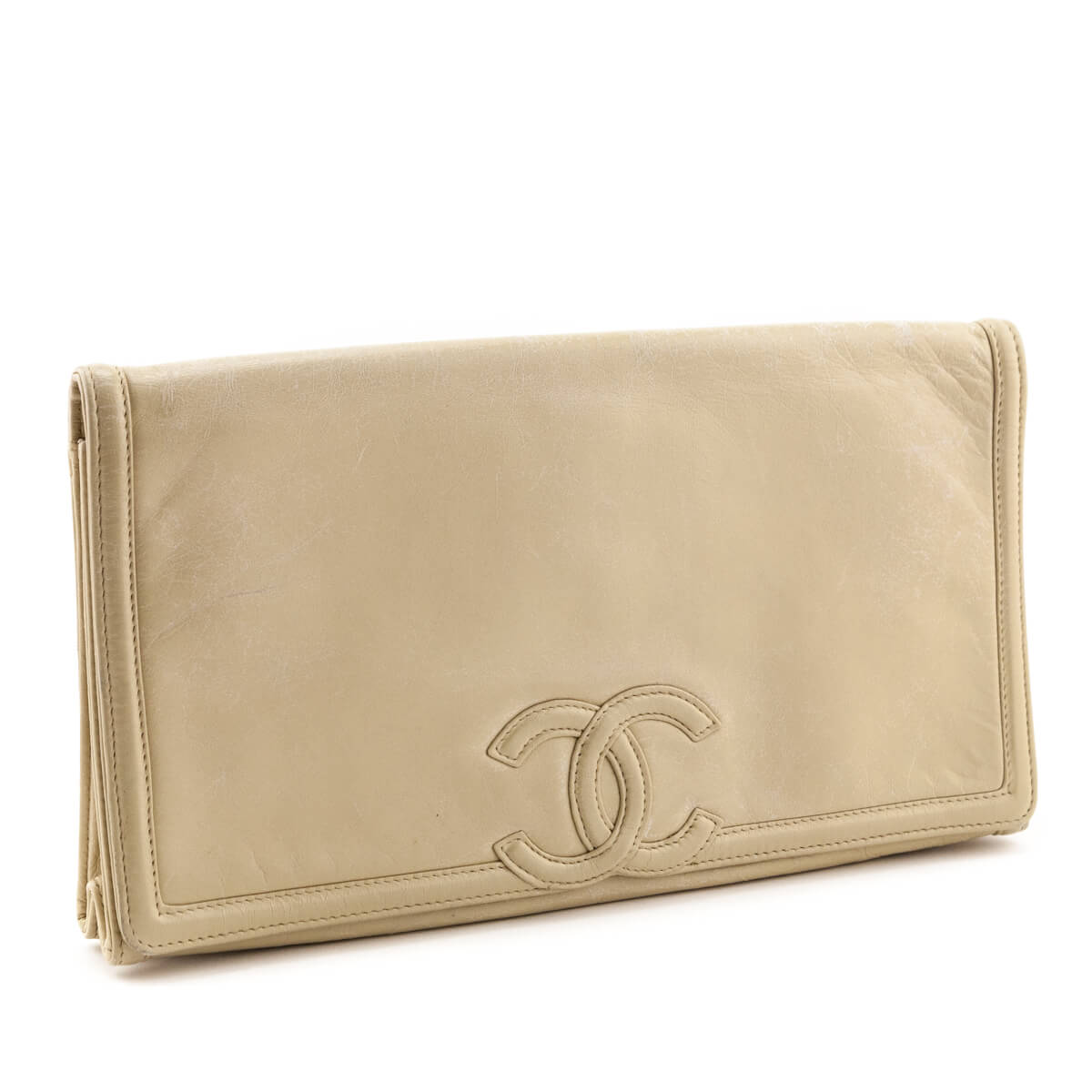 Chanel Beige Lambskin   CC Clutch