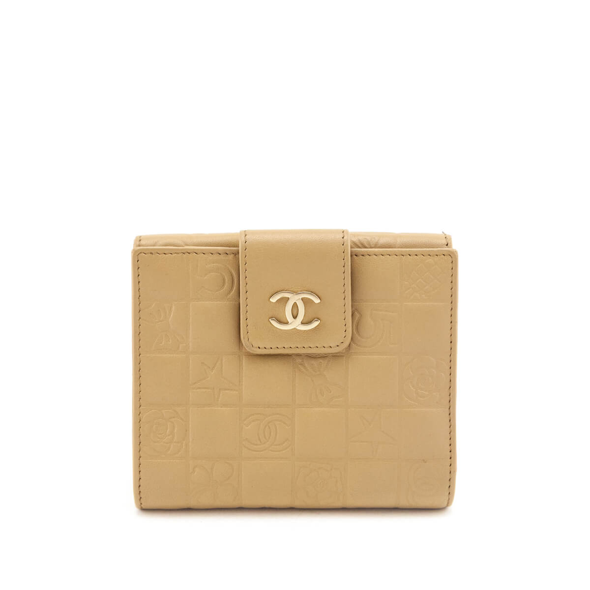 Chanel Beige Lambskin Precious Symbols Wallet
