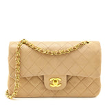 Chanel Beige Lambskin Quilted Medium Double Flap Bag