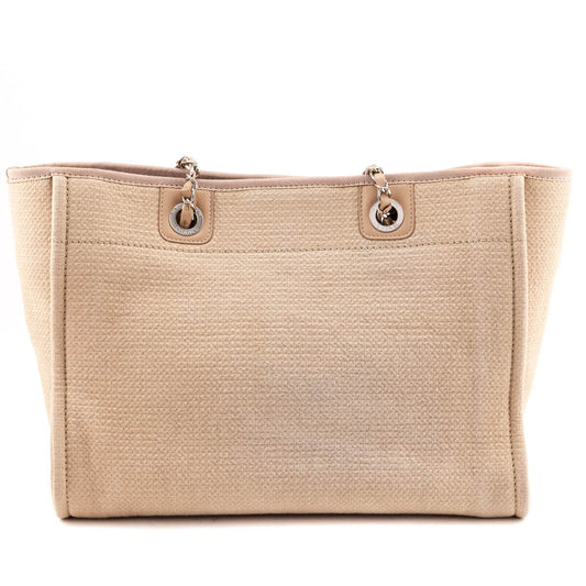 Chanel Beige Mixed Fibers Small Deauville Tote