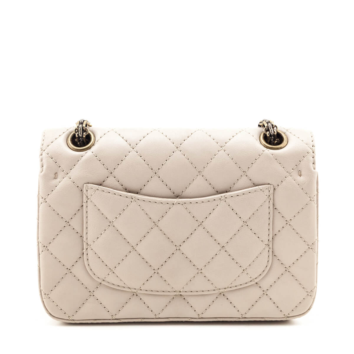 Chanel Beige Sheepskin Quilted 2.55 Reissue Mini Double Flap Bag