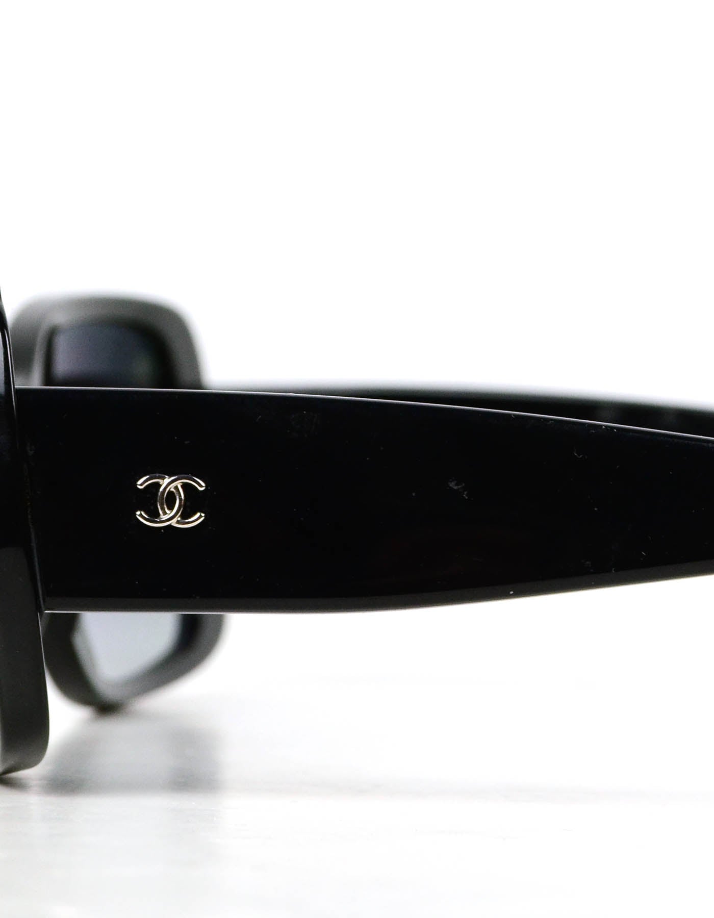 Chanel 2013 Black Acetate Coco Silhouette Sunglasses