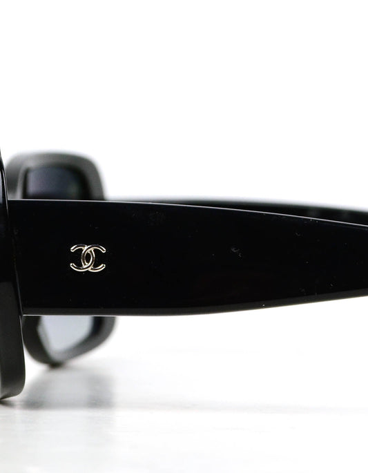 Chanel 2013 Black Acetate Coco Silhouette Sunglasses