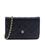Chanel Black Caviar Quilted Wallet on Chain WOC