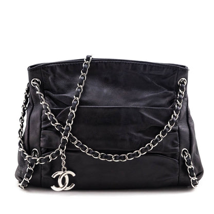 Chanel Black Lambskin Small Sharpei Shoulder Bag