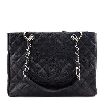 Chanel Black Quilted Caviar Grand Shopping Tote