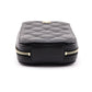 Chanel Black Quilted Caviar Zip Around Chain Phone Case